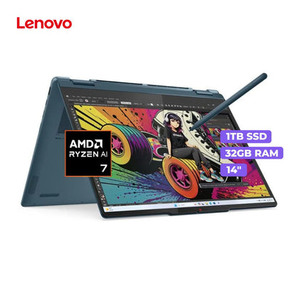 Laptop Lenovo Yoga 7 2-in-14AKP10 Ryzen AI 7 350 32GB 1TB SSD 14” 2.8K WQXGA Táctil