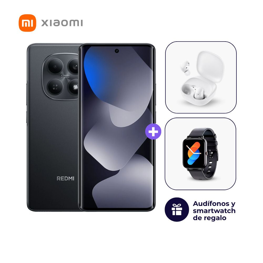 Xiaomi Redmi Note 15 4G 128GB 6GB Negro + Smartwatch + Audífonos