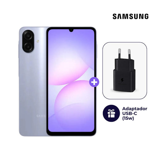 Samsung Galaxy A07 4G 64GB 4GB Violeta + Adaptador USB-C Samsung Original 15W