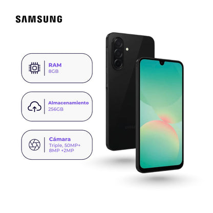 Samsung Galaxy A26 5G 256GB 8GB Ram Negro + Adaptador USB-C Samsung Original 15W