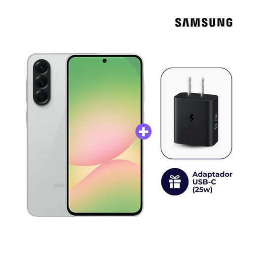 Celular Samsung Galaxy A56 5G 256GB 12GB Gris claro + Adaptador USB-C Samsung Original 25W