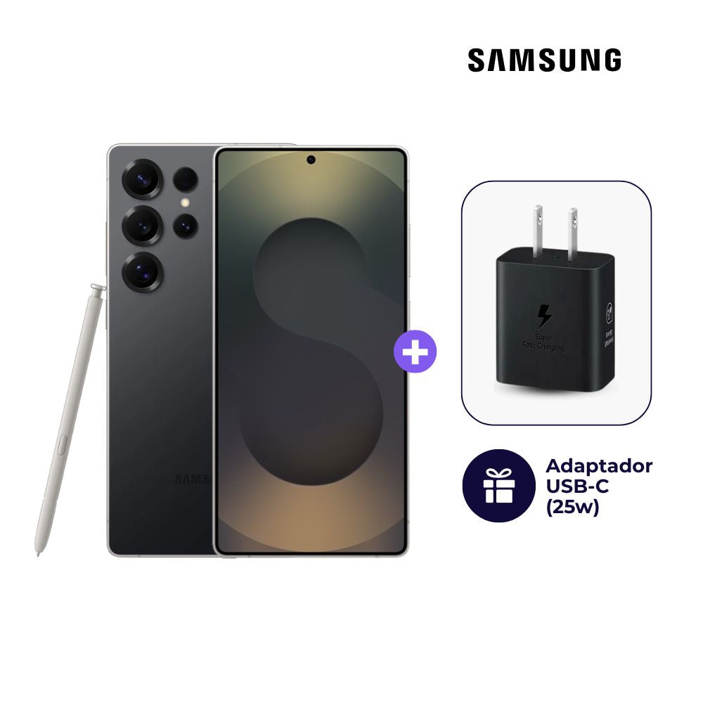 Celular Samsung Galaxy S25 Ultra 256GB 12GB Negro + Adaptador USB-C Samsung Original 25W
