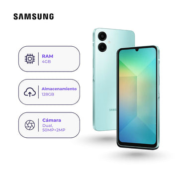 Celular Samsung Galaxy A06 128GB 4GB Verde + Adaptador USB-C Samsung Original 15W