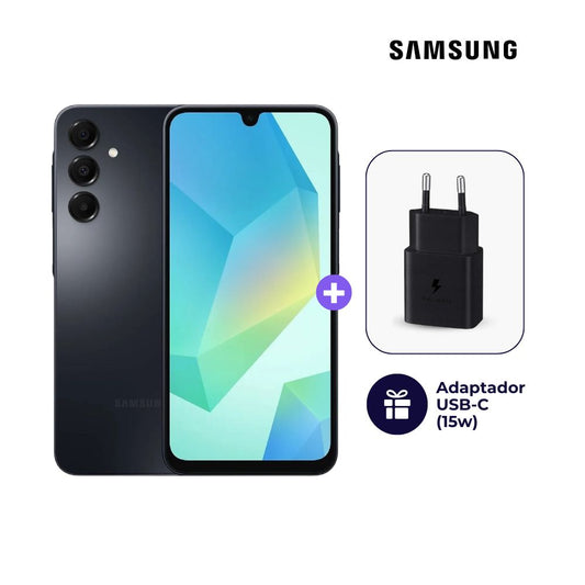 Celular Samsung Galaxy A16 128GB 4GB Negro + Adaptador USB-C Samsung Original 15W