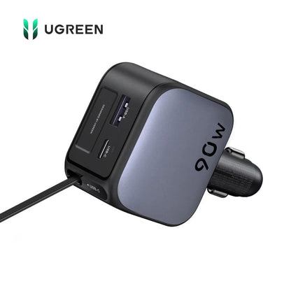 Cargador de Carro UGREEN Nexode 90W con Cable USB-C Retráctil