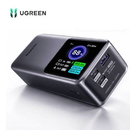 Power Bank UGREEN Nexode 25000 mAh 200W con Pantalla TFT Color Gris Espacial
