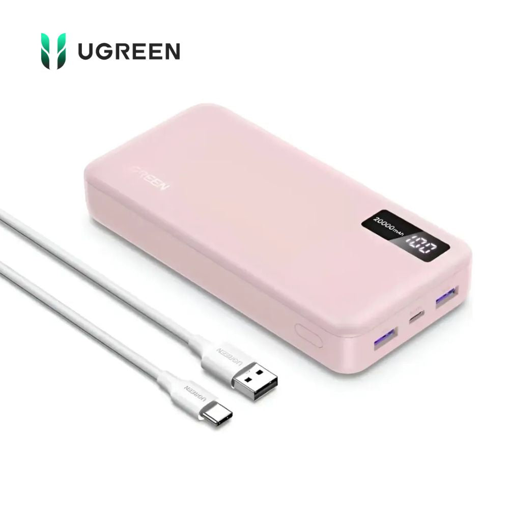 Power Bank UGREEN 20000 mAh 20W de Carga Rápida Color Rosado