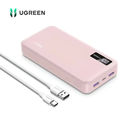 Power Bank UGREEN 20000 mAh 20W de Carga Rápida Color Rosado