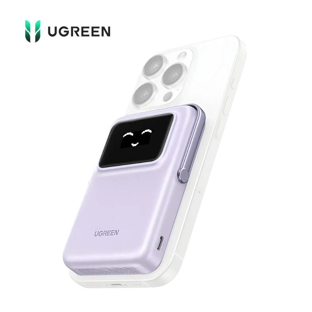 Power Bank Inalámbrico Magnético UGREEN 20W con Soporte Color Lila