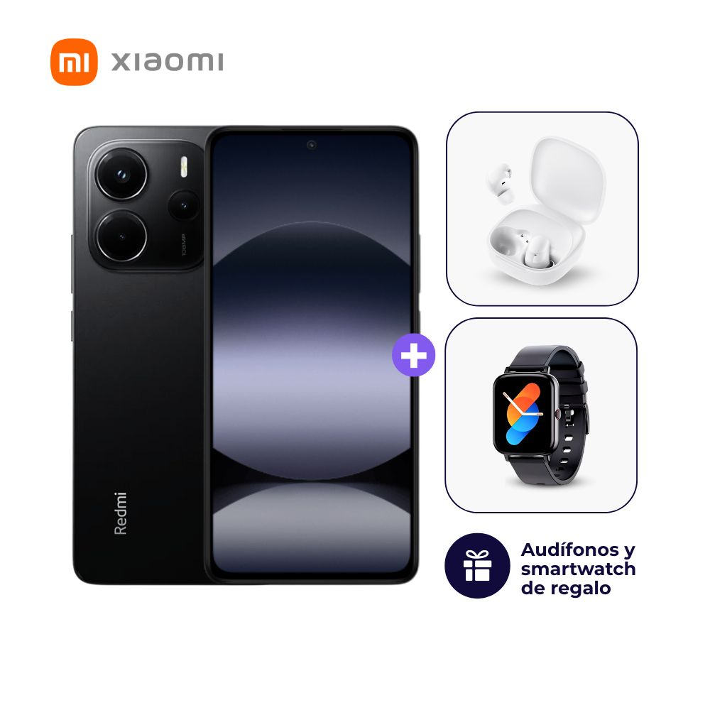 Xiaomi Redmi Note 14 4G 256GB 8GB Negro + Smartwatch + Audífonos