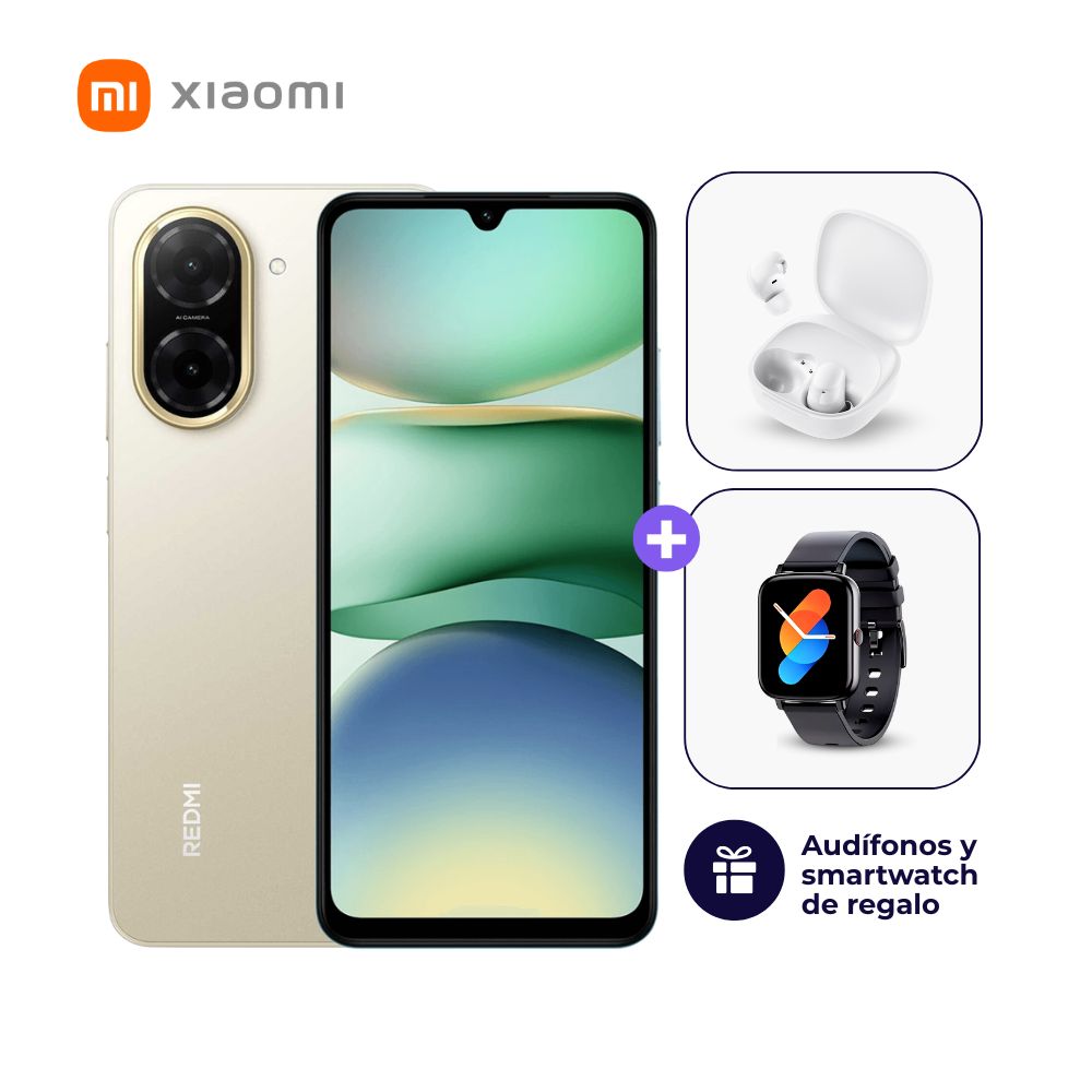 Xiaomi Redmi A5 4G 64GB 3GB Dorado + Smartwatch + Audífonos