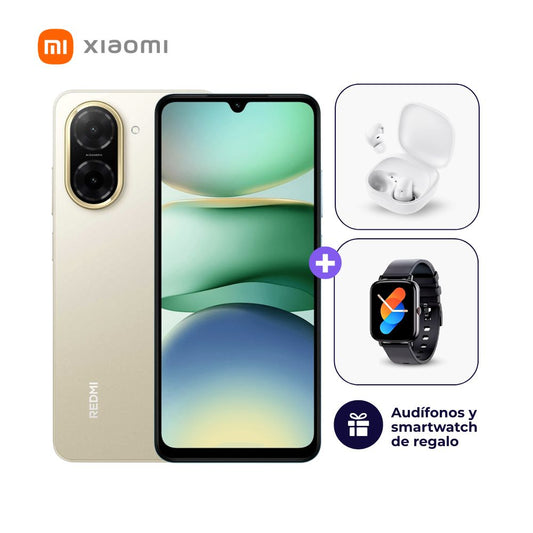 Xiaomi Redmi A5 4G 64GB 3GB Dorado + Smartwatch + Audífonos