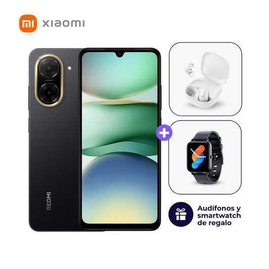 Xiaomi Redmi A5 4G 128GB 4GB Negro + Smartwatch + Audífonos