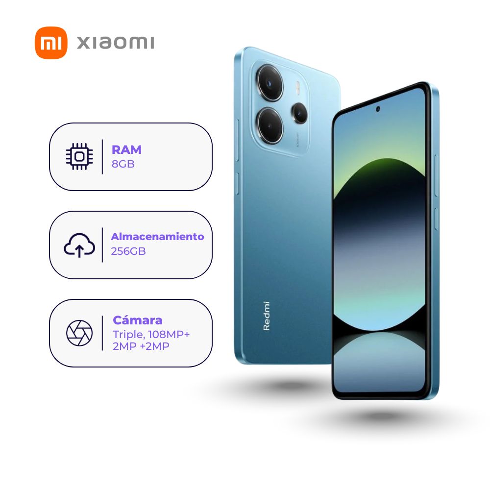 Xiaomi Redmi Note 14 4G 256GB 8GB Azul Océano + Smartwatch + Audífonos
