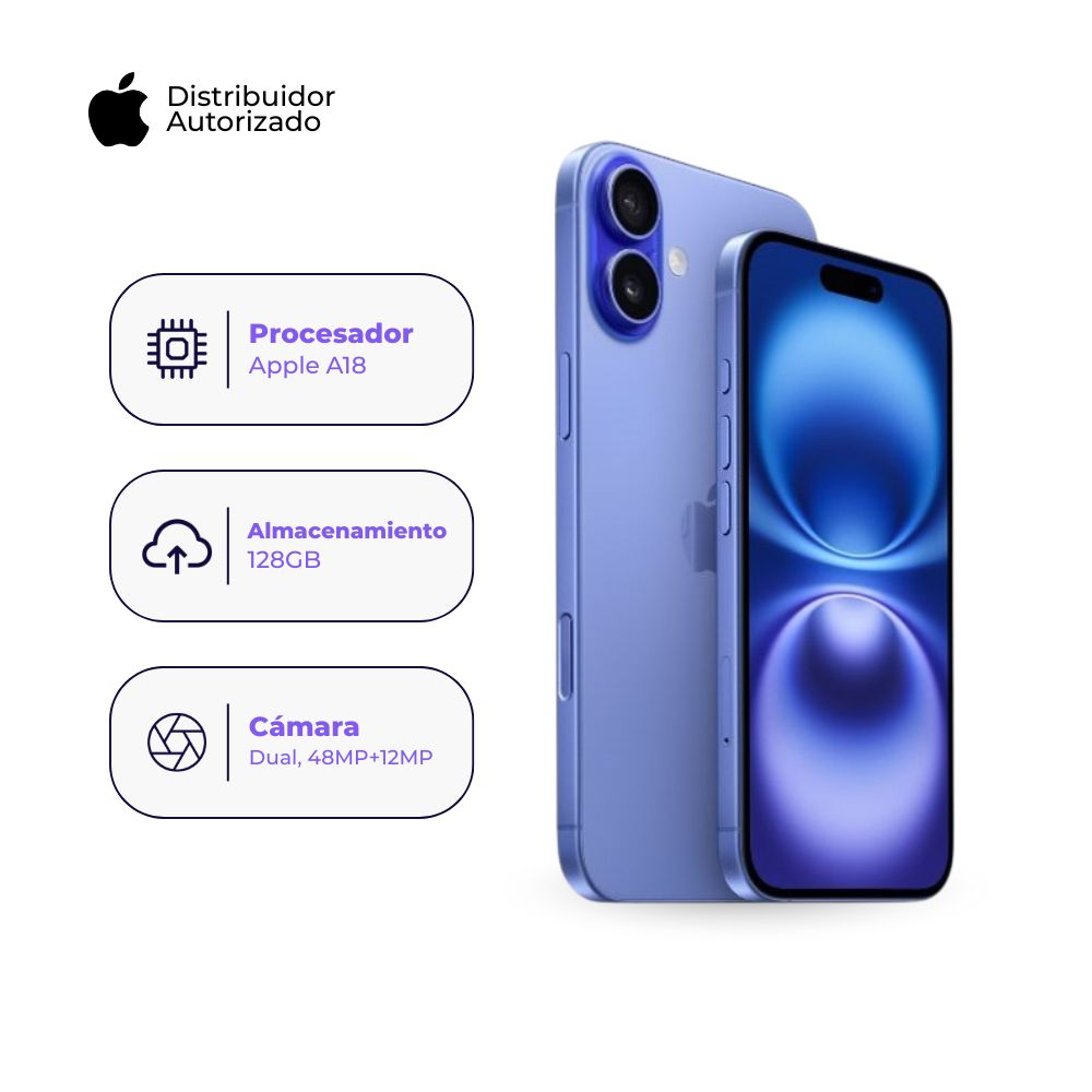 Apple iPhone 16 128GB 8GB Azul