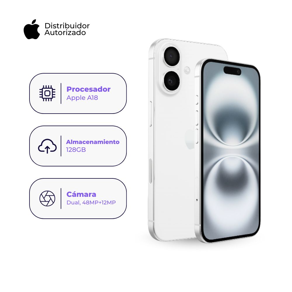 Apple iPhone 16 128GB 8GB Blanco