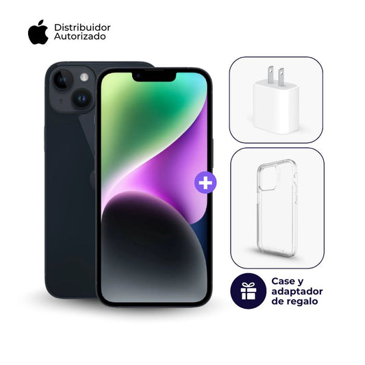 Celular iPhone 14 128GB Ram Color Negro + Adaptador 20w + Case