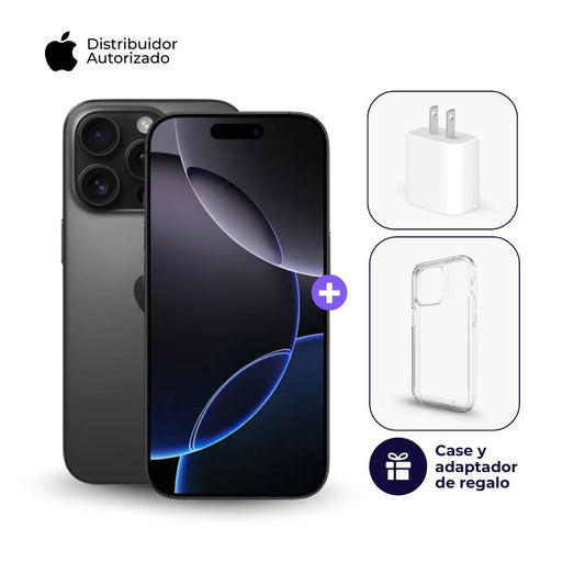 Celular iPhone 16 Pro Max 256GB ESIM Negro Titanio + Case + Cubo Apple iPhone Tipo C de 20W