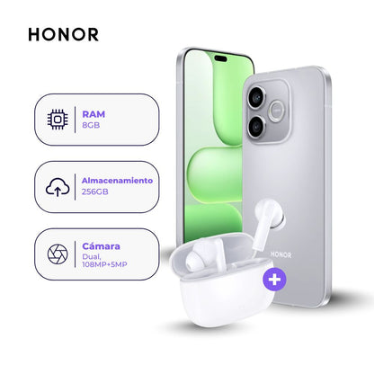 Honor 600e 256GB 8GB Gris y Earbuds X7 Lite